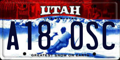 UT license plate A180SC