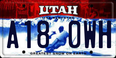 UT license plate A180WH