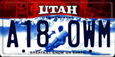 UT license plate A180WM