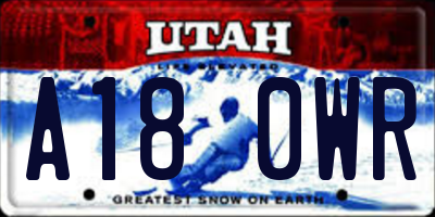 UT license plate A180WR