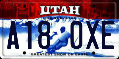 UT license plate A180XE