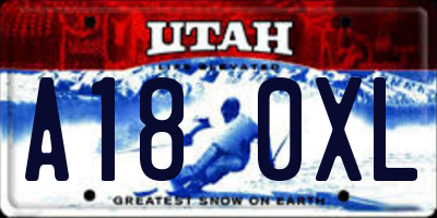 UT license plate A180XL