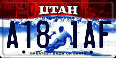 UT license plate A181AF