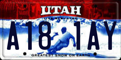 UT license plate A181AY