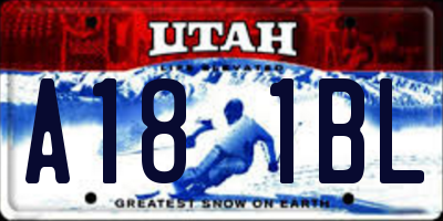 UT license plate A181BL