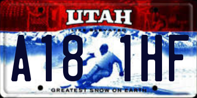UT license plate A181HF