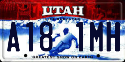 UT license plate A181MH