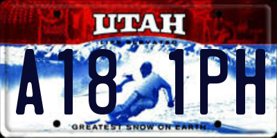 UT license plate A181PH