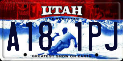 UT license plate A181PJ