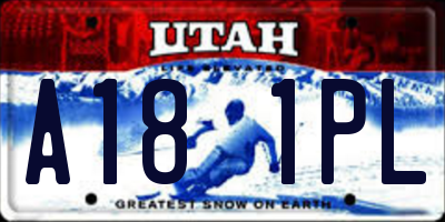 UT license plate A181PL