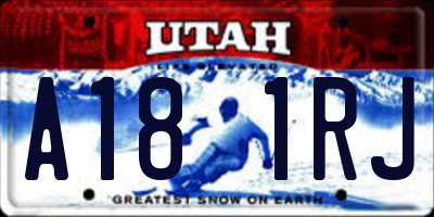 UT license plate A181RJ