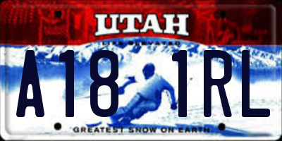 UT license plate A181RL