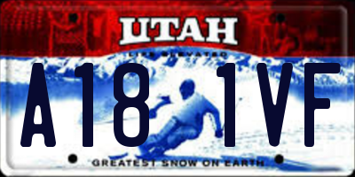 UT license plate A181VF