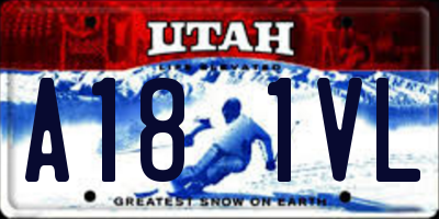 UT license plate A181VL
