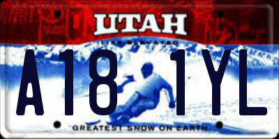 UT license plate A181YL