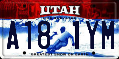 UT license plate A181YM