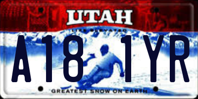 UT license plate A181YR