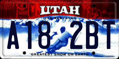 UT license plate A182BT