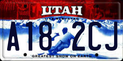 UT license plate A182CJ