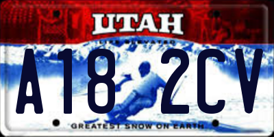 UT license plate A182CV