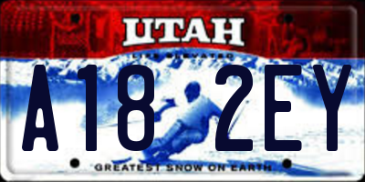 UT license plate A182EY