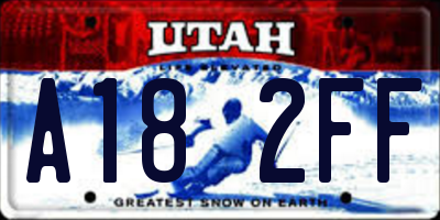 UT license plate A182FF