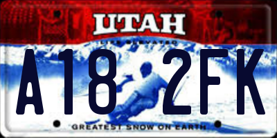 UT license plate A182FK