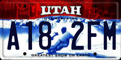 UT license plate A182FM