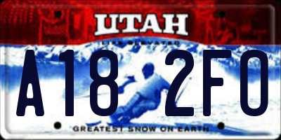 UT license plate A182FO