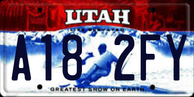 UT license plate A182FY