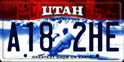 UT license plate A182HE