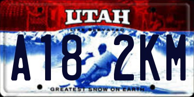 UT license plate A182KM