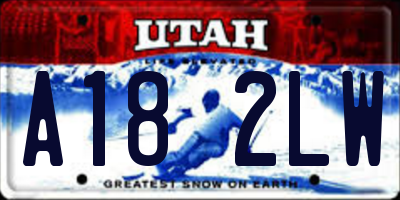 UT license plate A182LW