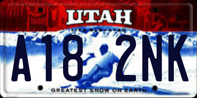 UT license plate A182NK
