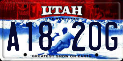 UT license plate A182OG