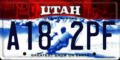 UT license plate A182PF