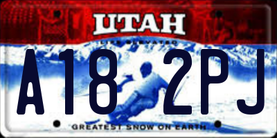 UT license plate A182PJ