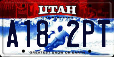 UT license plate A182PT