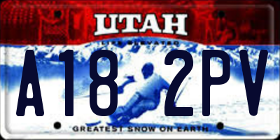 UT license plate A182PV