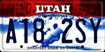 UT license plate A182SY