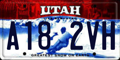 UT license plate A182VH