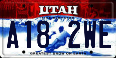 UT license plate A182WE