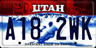 UT license plate A182WK