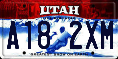 UT license plate A182XM