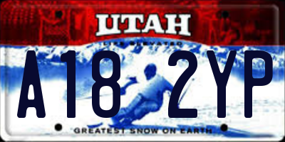 UT license plate A182YP