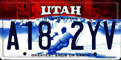 UT license plate A182YV