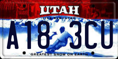 UT license plate A183CU