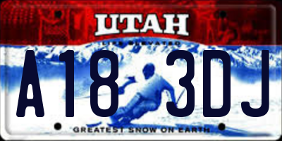 UT license plate A183DJ