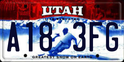 UT license plate A183FG