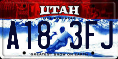 UT license plate A183FJ